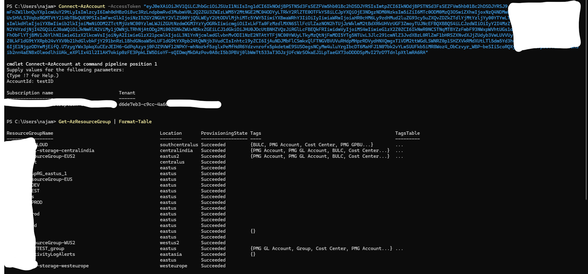 Authenticating via token